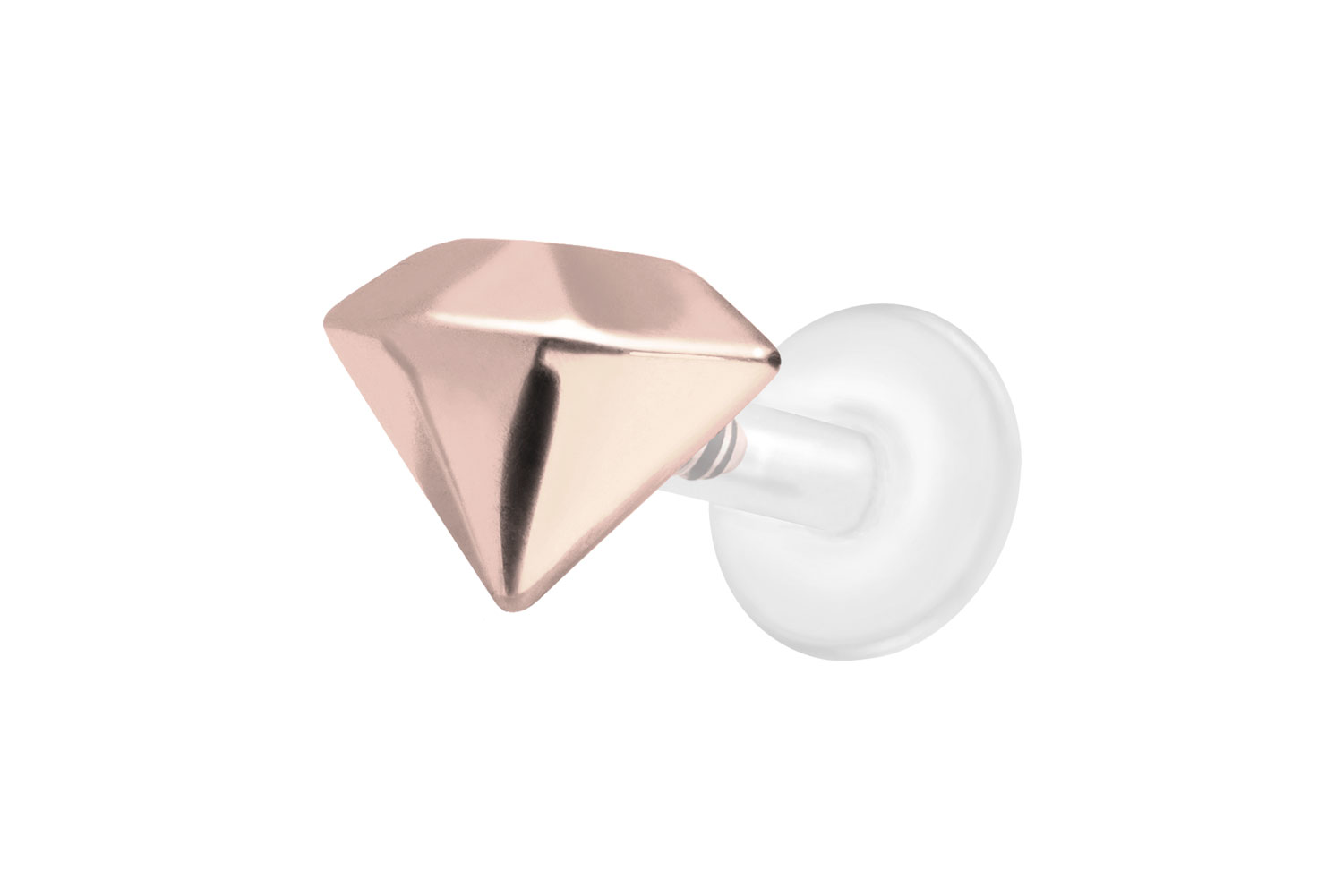 PTFE Labret Piercing mit Innengewinde + Titan-Aufsatz DIAMANT